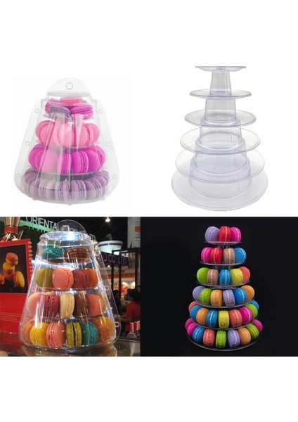 6 Katlı Stil Macaron Kule Katmanları Cupcake Vitrin Tutucu Acıbadem Kurabiye Ekran Kek Standı Doğum Günü Partisi Düğün Dekorasyon Parti Araçları (Yurt Dışından) modelleri
