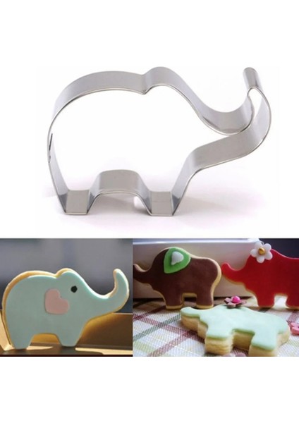 Gümüş Tarzı 1 Adet Hayvan Fil Şekli Şekerleme Bisküvi Kurabiye Kesiciler Kek Dekorasyon Araçları Şeker Şeker El Sanatları Çikolata Pişirme Kalıpları (Yurt Dışından) fiyatları