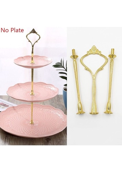 Altın 3 Katmanlı Stil Katmanlı Kek Tabağı Standı Kek Teşhir Standı Pasta Cupcake Meyve Tabağı Hizmet Tatlı Tutucu Düğün Parti Ev Dekorasyonu (Yurt Dışından)