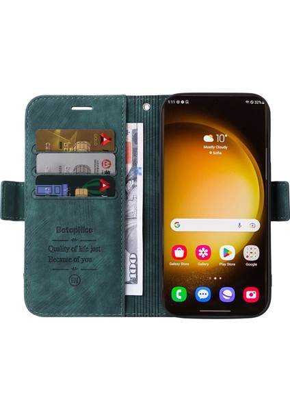 Samsung Galaxy S24 Ultra Pu Deri Stand Cüzdan Telefon Kapağı (Yurt Dışından)