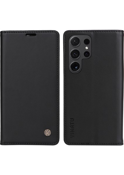 Samsung Galaxy S24 Ultra Pu Deri Manyetik Cüzdan Telefon Kapağı (Yurt Dışından)