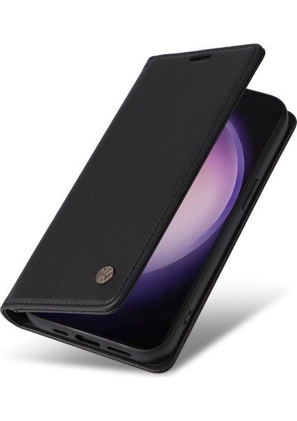 Samsung Galaxy S24 Ultra Pu Deri Manyetik Cüzdan Telefon Kapağı (Yurt Dışından)