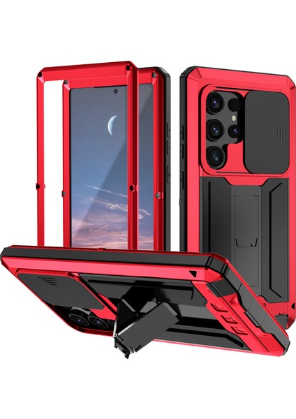 Samsung Galaxy S24 Ultra Pc+Silikon+Metal Arka Kapak (Yurt Dışından)