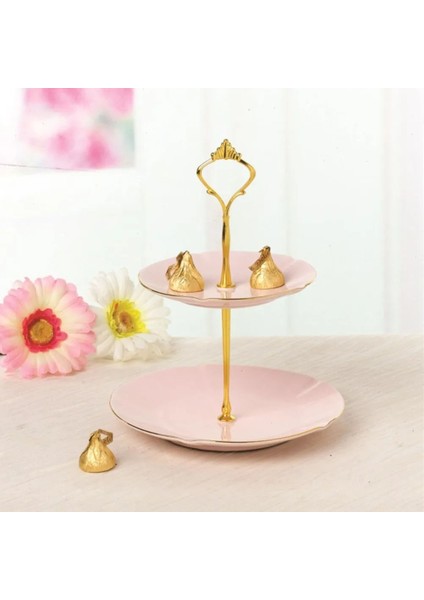 Altın 2 Katmanlı 2 Stil Katmanlı Taç Tasarımı Kek Standı (Plaka Dahil Değil) Çinko Alaşımlı Kek Parçaları Düğün Pastası Tabağı Standı Meyve Yerleştirilmiş Alet (Yurt Dışından) indirimleri