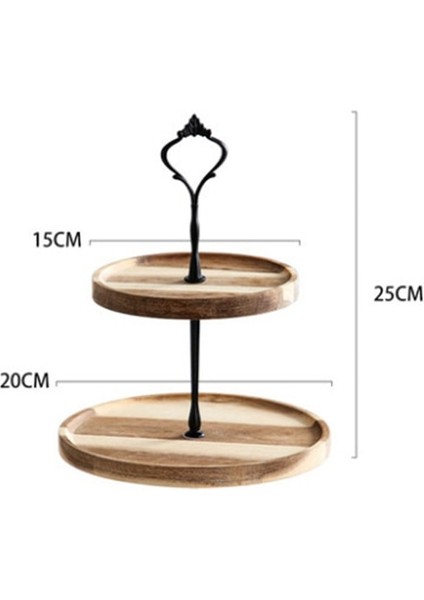 2 Katmanlı Bir Stil Katlı Ayrılabilir Kek Standı Ahşap Avrupa Tarzı Pasta Cupcake Meyve Tabağı Hizmet Tatlı Tutucu Düğün Parti Ev Dekorasyonu (Yurt Dışından)