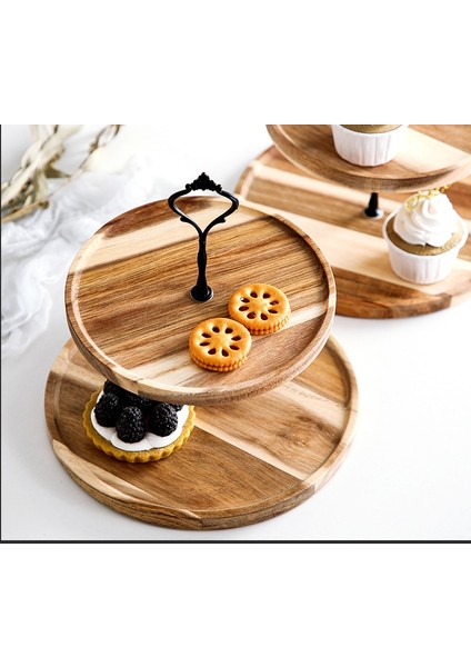 2 Katmanlı Bir Stil Katlı Ayrılabilir Kek Standı Ahşap Avrupa Tarzı Pasta Cupcake Meyve Tabağı Hizmet Tatlı Tutucu Düğün Parti Ev Dekorasyonu (Yurt Dışından) fırsatları