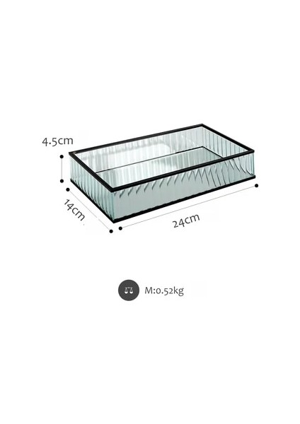 Siyah Küçük Stil Dikdörtgen Sweetgo Cam Ayna Tepsisi Goldsliverblack Metal Kenar Kırmızı Şarap Tabağı Dekorasyon Depolama Tepsileri Kek Araçları Ev Dekorasyonu (Yurt Dışından)