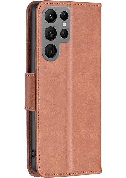 Samsung Galaxy S24 Ultra Görüntüleme Stand Cep Telefonu Kabuğu Pu Deri Cüzdan (Yurt Dışından)
