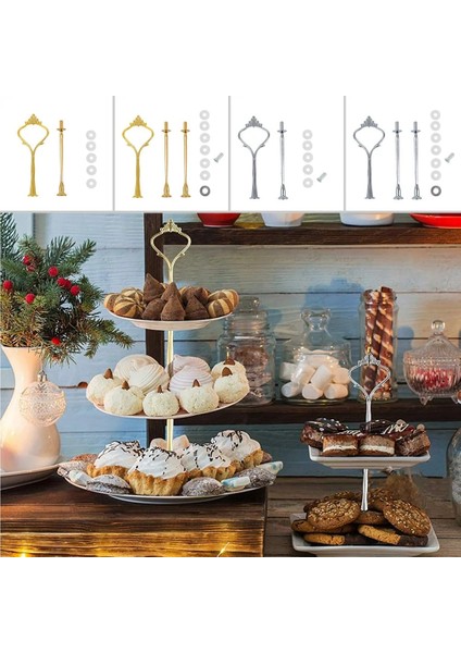 Altın 3 Katmanlı 3 Stil Katmanlı Taç Tasarımı Kek Standı (Plaka Dahil Değil) Çinko Alaşımlı Kek Parçaları Düğün Pastası Tabağı Standı Meyve Yerleştirilmiş Alet (Yurt Dışından) fırsatları