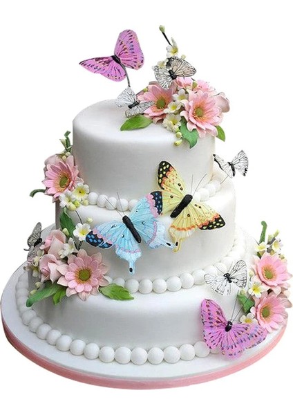 Oyun Kartı Stili Et Karışık Kelebek Çiçek Yenilebilir Yapışkan Gofret Pirinç Kağıt Kek Standı Cupcake Yonca Doğum Günü Düğün Pastası Dekorasyon (Yurt Dışından) fiyatları