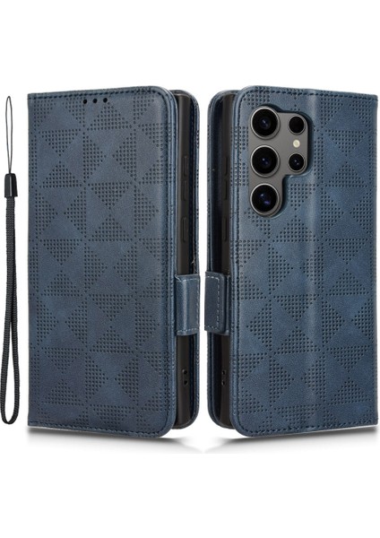 Samsung Galaxy S24 Ultra Baskılı Üçgen Deri Cüzdan Şok Geçirmez Kapak (Yurt Dışından)
