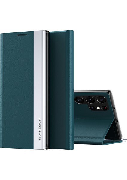 Samsung Galaxy S24 Ultra Anti-Çizelge Deri Elektrapkülat Standı Telefon Kapağı (Yurt Dışından)