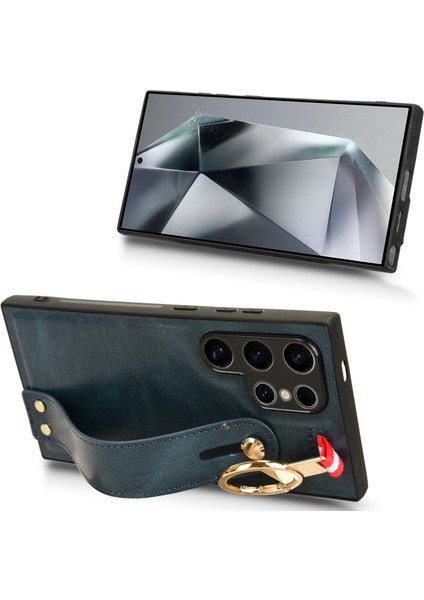 Samsung Galaxy S24 Ultra Slim Fit Pu Deri+Pc+Tpu Boyun Kayışı ile Geri Kabuk (Yurt Dışından)