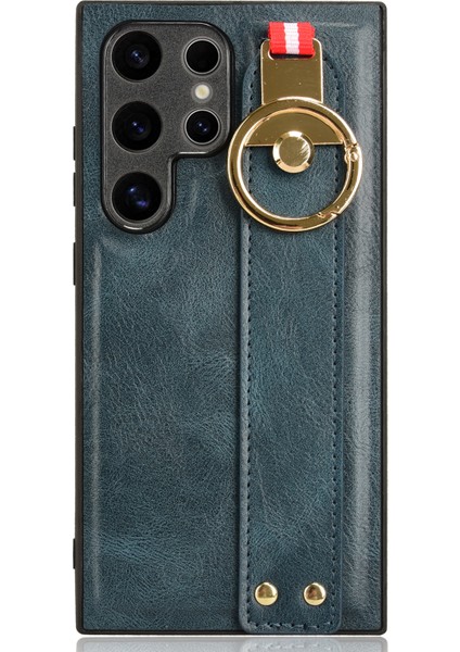 Samsung Galaxy S24 Ultra Slim Fit Pu Deri+Pc+Tpu Boyun Kayışı ile Geri Kabuk (Yurt Dışından)