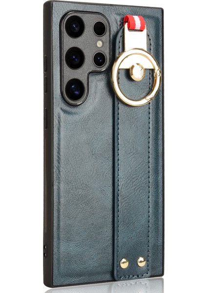 Samsung Galaxy S24 Ultra Slim Fit Pu Deri+Pc+Tpu Boyun Kayışı ile Geri Kabuk (Yurt Dışından)