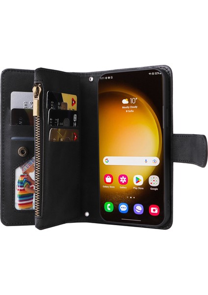 Samsung Galaxy S24 Ultra Zipper Cep Flip Deri Koruyucu Telefon Kapağı (Yurt Dışından)