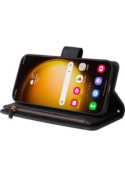 Samsung Galaxy S24 Ultra Zipper Cep Flip Deri Koruyucu Telefon Kapağı (Yurt Dışından)