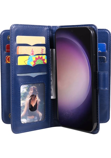 Samsung Galaxy S24 Ultra Deri Stand Cüzdan Akıllı Telefon Kapağı (Yurt Dışından)