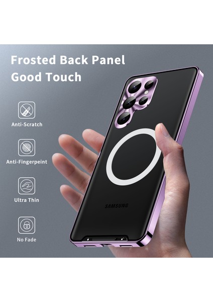 Samsung Galaxy S24 Ultra Manyetik Kılıf Metal Çerçeve Mat Telefon Kapağı (Yurt Dışından) modelleri