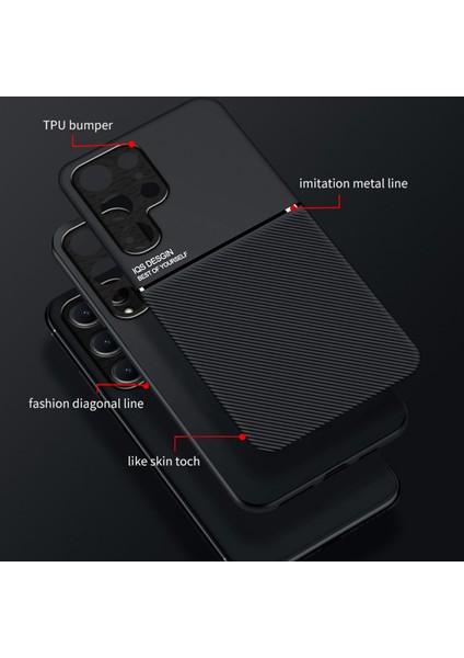 Samsung Galaxy S24 Ultra Manyetik Tutucu Metal Saclı Pu+Tpu+Pc Kapak (Yurt Dışından) modelleri