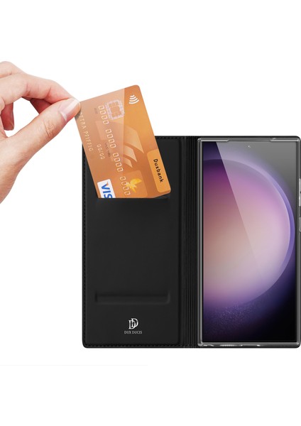 Samsung Galaxy S24 Ultra Pu Deri Telefon Kapağı Kart Yuvası (Yurt Dışından)
