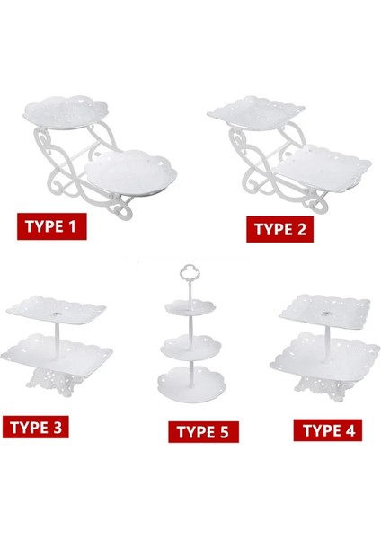 Tip 1 Stil Katmanlı Kek Standı Ikindi Çayı Düğün Tabakları Parti Sofra Bakeware Plastik Tepsi Tatlı Vitrin Kek Dekor Süsler (Yurt Dışından) indirimleri