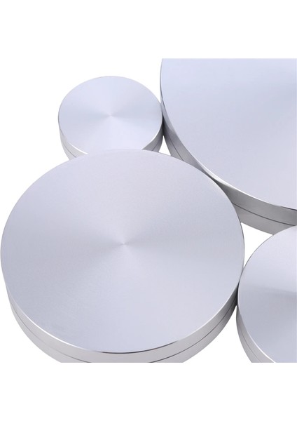 Gümüş 8cm Tarzı Yuvarlak Ake Pan Ekseni Döner Tabla Alüminyum Alaşımlı Döner Tepsi Tabanı Rotor Tabanı Alüminyum Rulmanlı Kek Döner Tabla (Yurt Dışından)