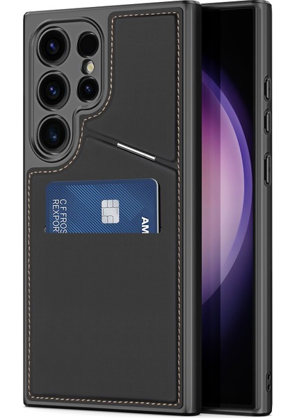 Samsung Galaxy S24 Ultra Manyetik Telefon Kılıfı Kart Yuvaları Kickstand (Yurt Dışından)