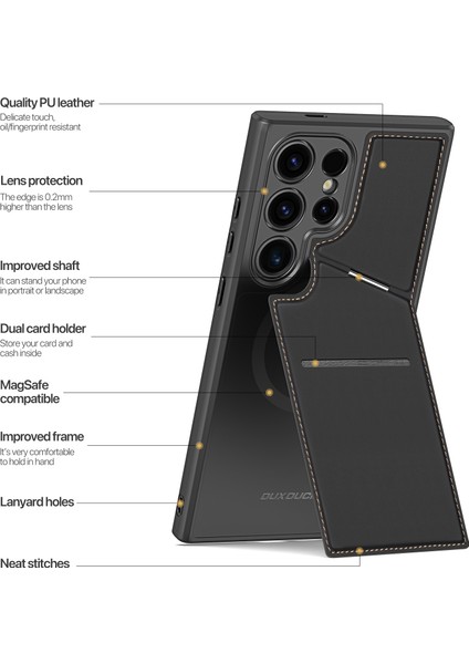 Samsung Galaxy S24 Ultra Manyetik Telefon Kılıfı Kart Yuvaları Kickstand (Yurt Dışından) indirimleri