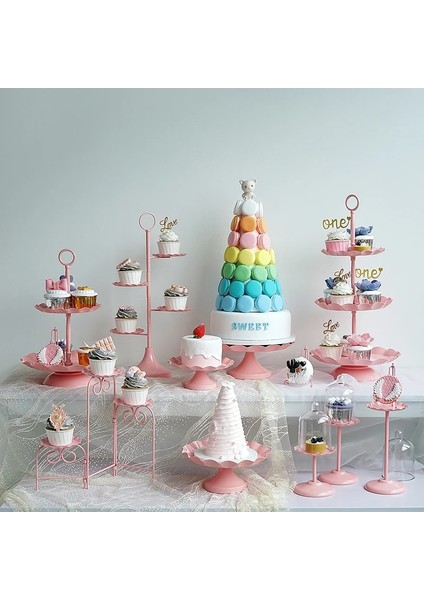 Yüksek Stil Sweetgo Pembe Kek Standları Cupcake Tepsisi Bebek Kız Doğum Günü Partisi Tedarikçisi Tatlı Masa Uydurma Ev Dekorasyon (Yurt Dışından) fiyatları