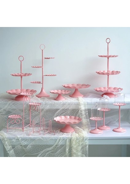 Yüksek Stil Sweetgo Pembe Kek Standları Cupcake Tepsisi Bebek Kız Doğum Günü Partisi Tedarikçisi Tatlı Masa Uydurma Ev Dekorasyon (Yurt Dışından) modelleri