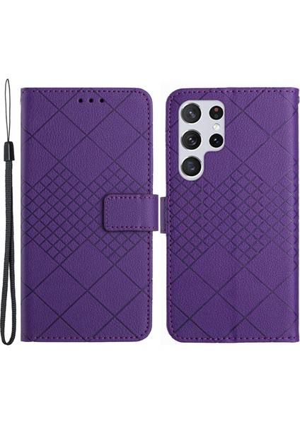 Samsung Galaxy S24 Ultra Litchi Doku Cüzdan Kapağı (Yurt Dışından)