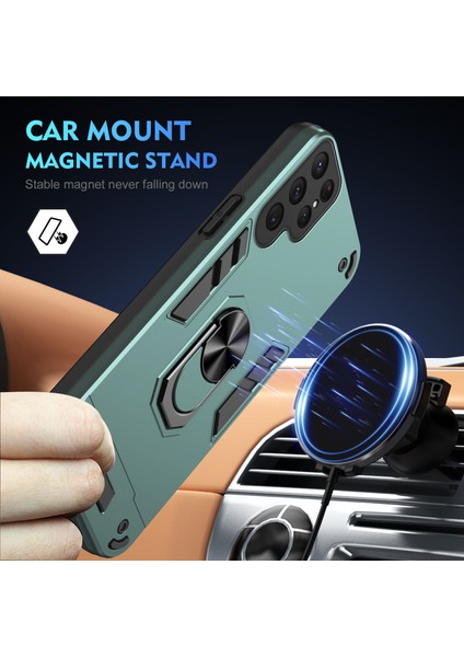 Samsung Galaxy S24 Ultra Ring Kickstand Pc+Tpu Telefon Kapağı Desteği Manyetik Araç Montajı (Yurt Dışından) modelleri