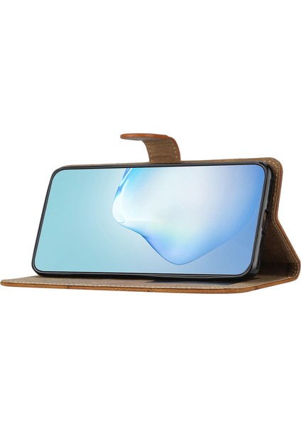 Samsung Galaxy S24 Ultra Çılgın At Dokusu Telefon Cüzdan Kapağı (Yurt Dışından)