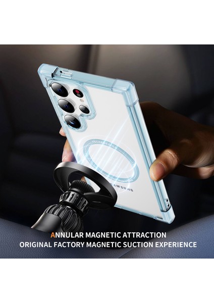 Samsung Galaxy S24 Ultra Manyetik Kılıf Tpu+Akrilik Net Telefon Kapağı (Yurt Dışından)