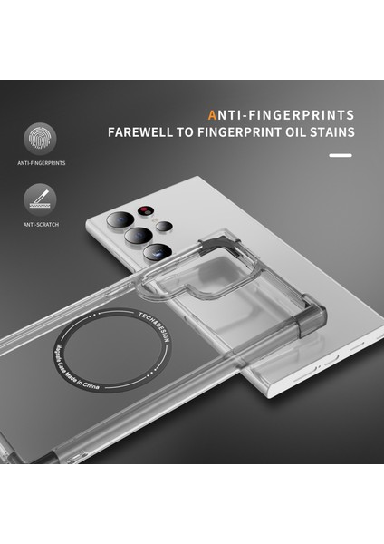 Samsung Galaxy S24 Ultra Manyetik Kılıf Tpu+Akrilik Net Telefon Kapağı (Yurt Dışından)