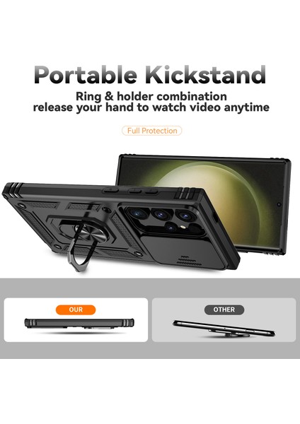 Samsung Galaxy S24 Ultra Kickstand Telefon Kapağı (Yurt Dışından)