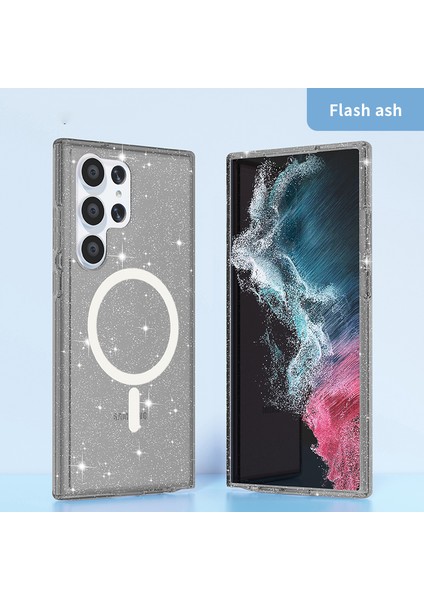 Samsung Galaxy S24 Ultra Manyetik Kılıf Glitter Hard Pc+Yumuşak Tpu Telefon Geri Kapak (Yurt Dışından) fiyatları