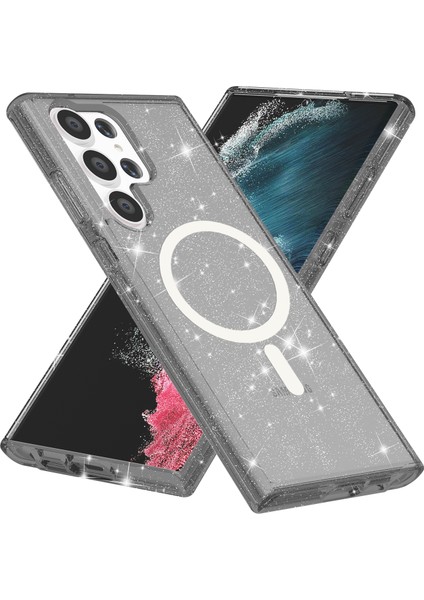 Samsung Galaxy S24 Ultra Manyetik Kılıf Glitter Hard Pc+Yumuşak Tpu Telefon Geri Kapak (Yurt Dışından) indirimleri