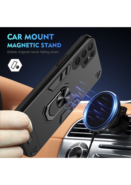 Samsung Galaxy S24 Ultra Ring Kickstand Pc+Tpu Telefon Kapağı Desteği Manyetik Araç Montajı (Yurt Dışından) modelleri