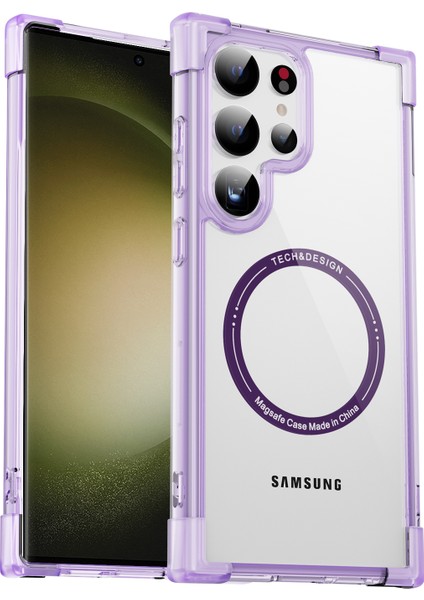 Samsung Galaxy S24 Ultra Manyetik Kılıf Tpu+Akrilik Net Telefon Kapağı (Yurt Dışından)