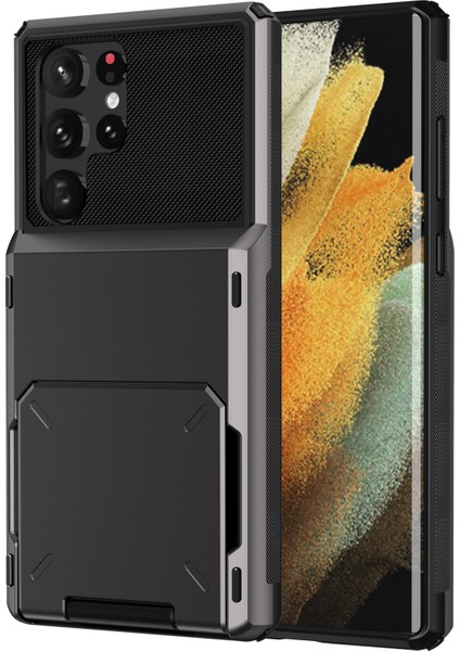 Samsung Galaxy S24 Ultra Flip Kart Tutucu Telefon Kılıfı Tpu+Pc Kapağı (Yurt Dışından)