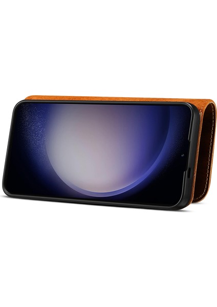 Samsung Galaxy S24 Ultra Bükülmüş Retro Yağ Balmumu Cüzdan Kapağı (Yurt Dışından)
