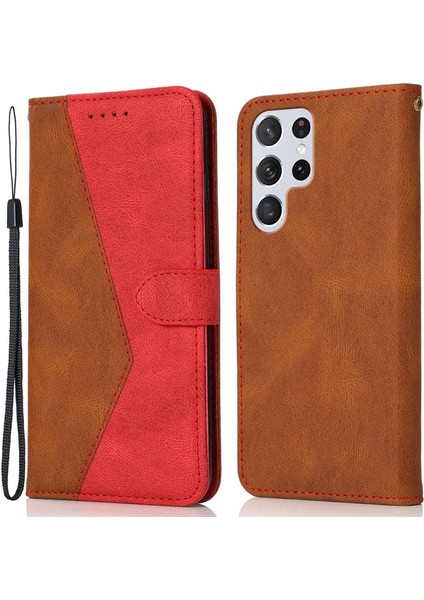 Samsung Galaxy S24 Ultra Pu Deri Renk Ekleme Stand Telefon Kapağı (Yurt Dışından)