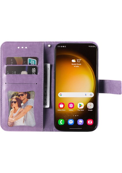 Samsung Galaxy S24 Ultra Cüzdan Pu Deri Manyetik Flip Folio Telefon Kapağı (Yurt Dışından)