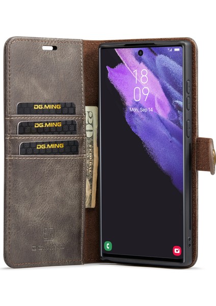 Samsung Galaxy S24 Ultra Söndürülebilir Bölünebilir Deri Kapak Stand Cüzdanı (Yurt Dışından)