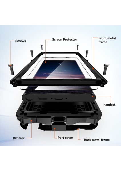 Samsung Galaxy S24 Ultra Şok Geçirmez Kasa Kickstand Bırak-Kötü Kapak (Yurt Dışından)