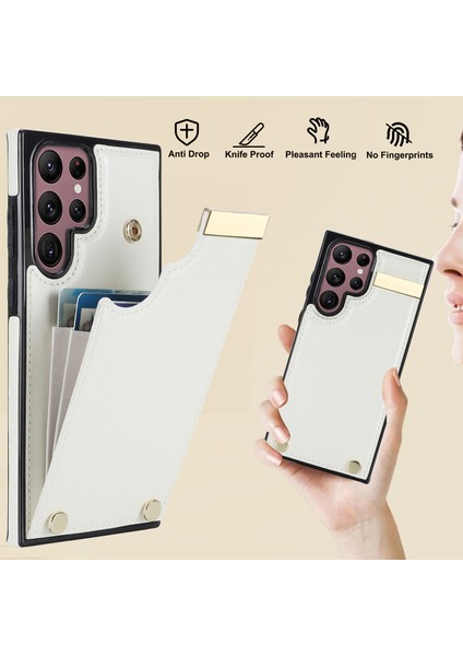 Samsung Galaxy S24 Ultra Tpu+Pu Deri Kart Çanta Cep Telefonu Kılıfı (Yurt Dışından) indirimleri