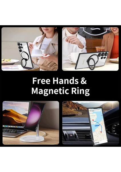 Samsung Galaxy S24 Ultra Rotate Manyetik Yüzük Kickstand Pc+Tpu Telefon Kapağı (Yurt Dışından) indirimleri