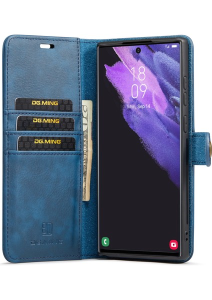 Samsung Galaxy S24 Ultra Söndürülebilir Bölünebilir Deri Kapak Stand Cüzdanı (Yurt Dışından)
